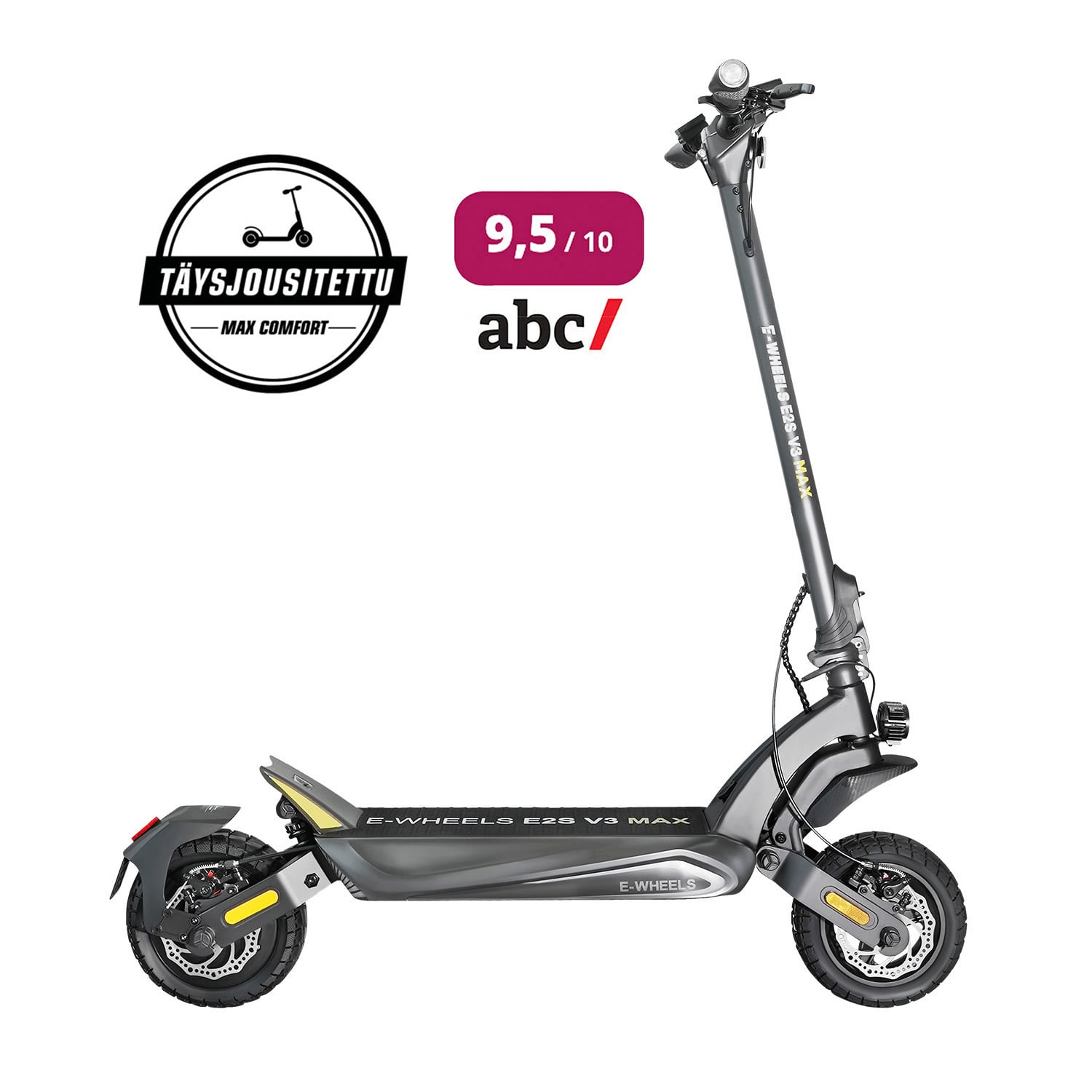 E-Wheels E2S V3 Max - Harmaa - Ilmatäytteiset