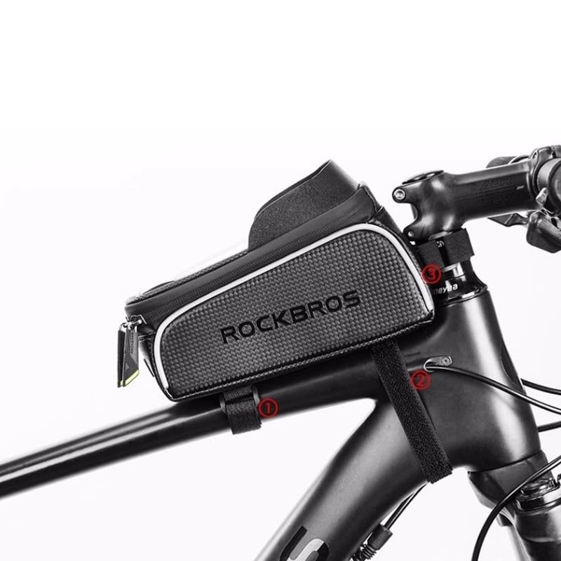 ROCKBROS Vedenpitävä puhelinteline rungolle säilytystilalla